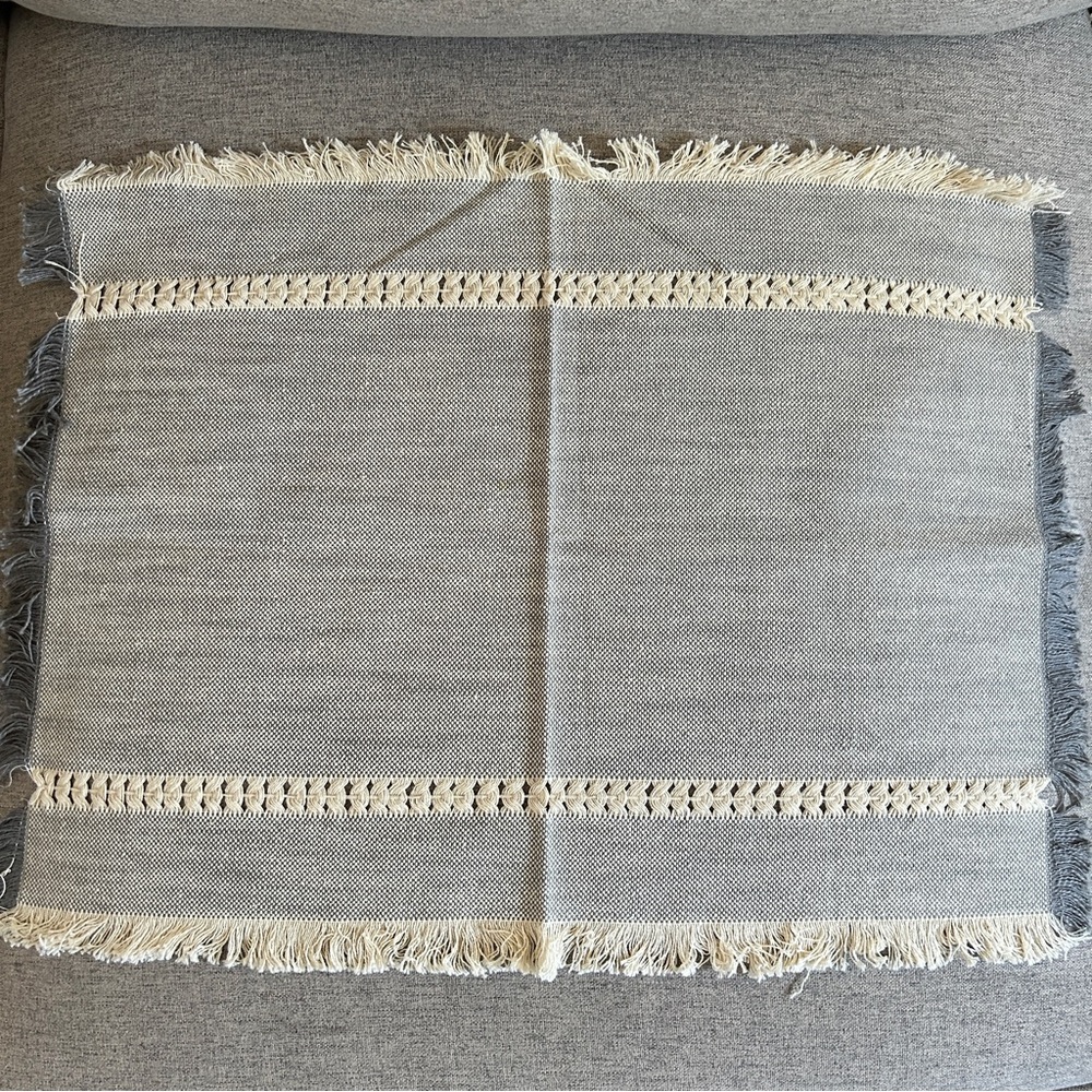 Set of 4 Boho Chic Better Homes & Gardens Gray Fringe Placemat